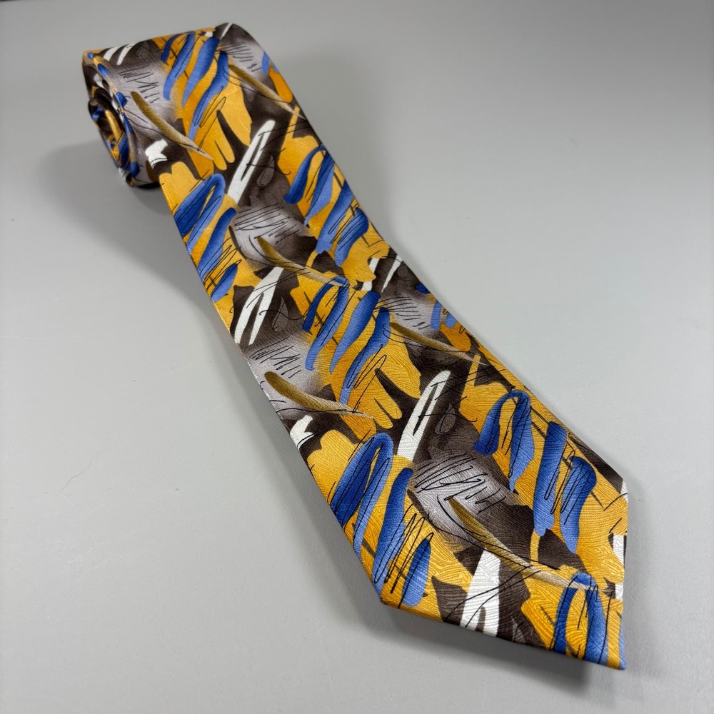 J.‎ Garcia Men's Zoot Collection Fifty-Four Abstract Silk Tie Yellow Blue
